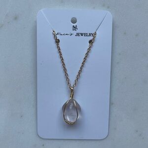 Gold Wire-Wrapped Opalite Necklace